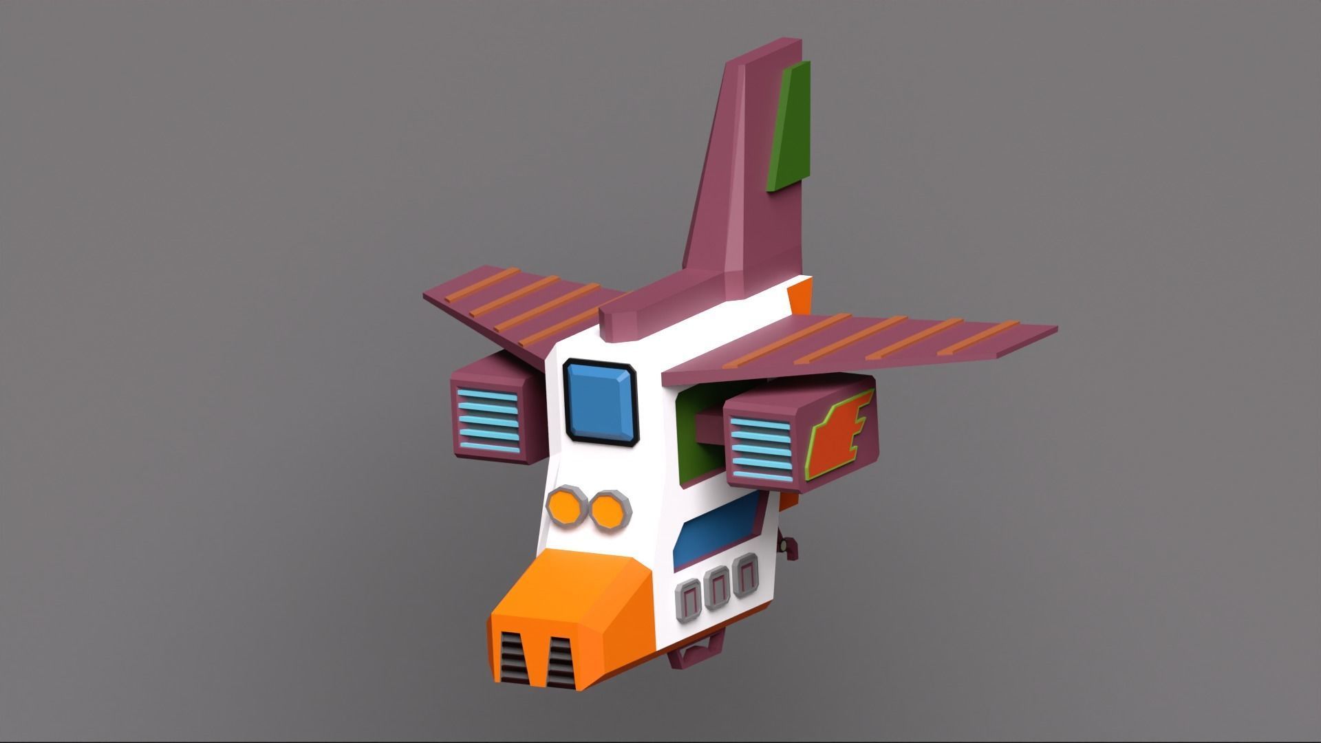 Scifi vehicles pack Low-poly 3D model_14