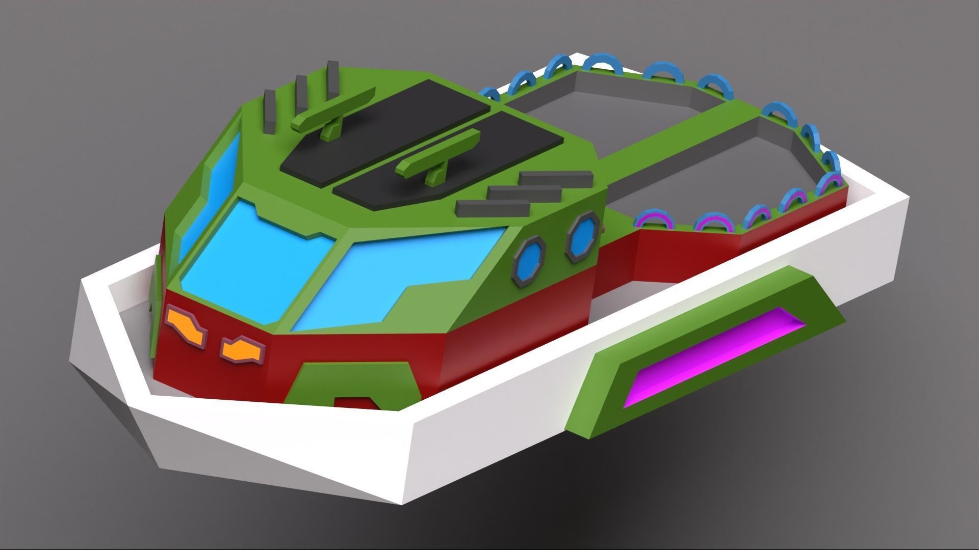 Scifi vehicles pack Low-poly 3D model_13