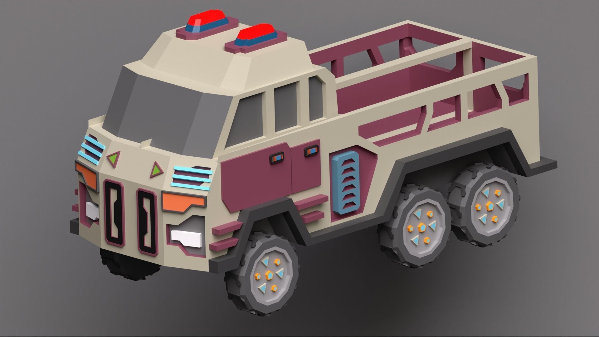 Scifi vehicles pack Low-poly 3D model_9
