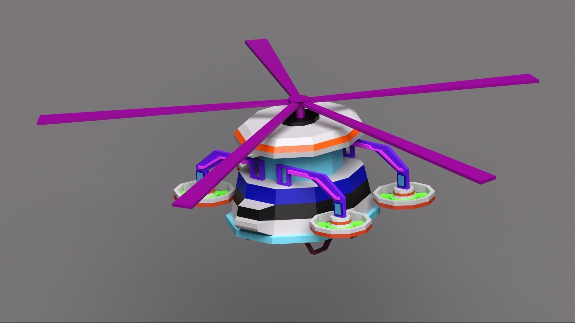 Scifi vehicles pack Low-poly 3D model_15