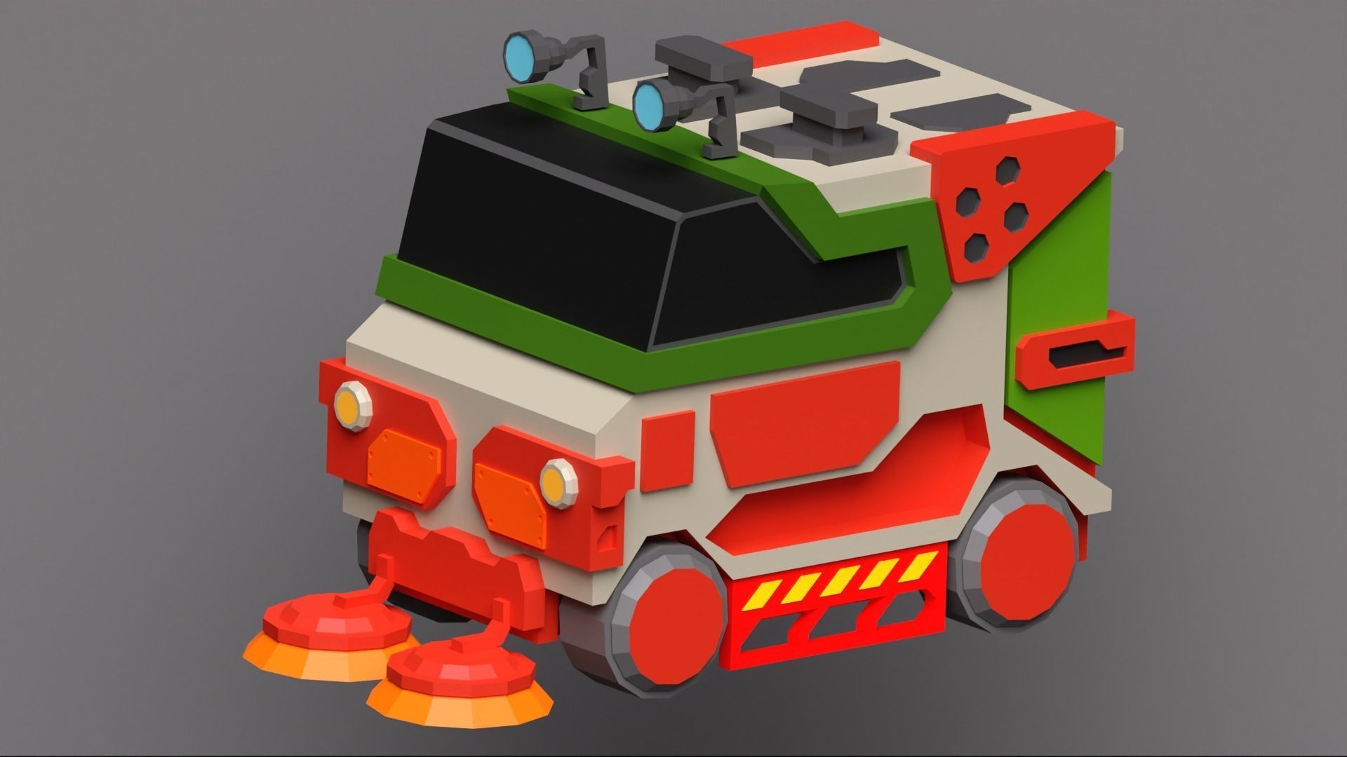 Scifi vehicles pack Low-poly 3D model_12