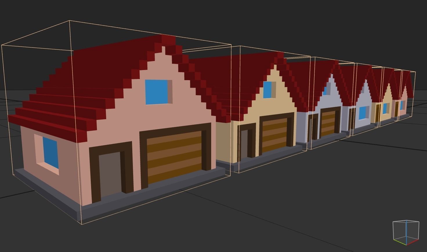 Voxel Simple House Collection 3D Object Low-poly 3D model_2