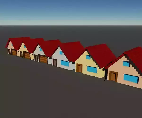 Voxel Simple House Collection 3D Object
