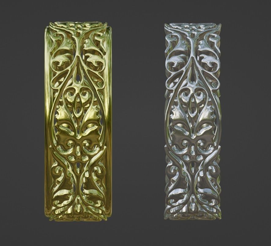 Rings with a pattern 3D print model_3