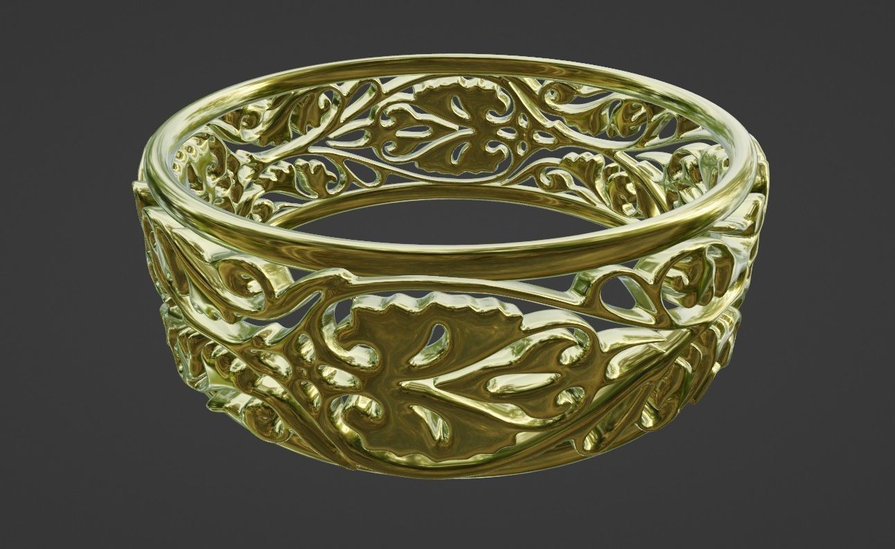 Rings with a pattern 3D print model_6