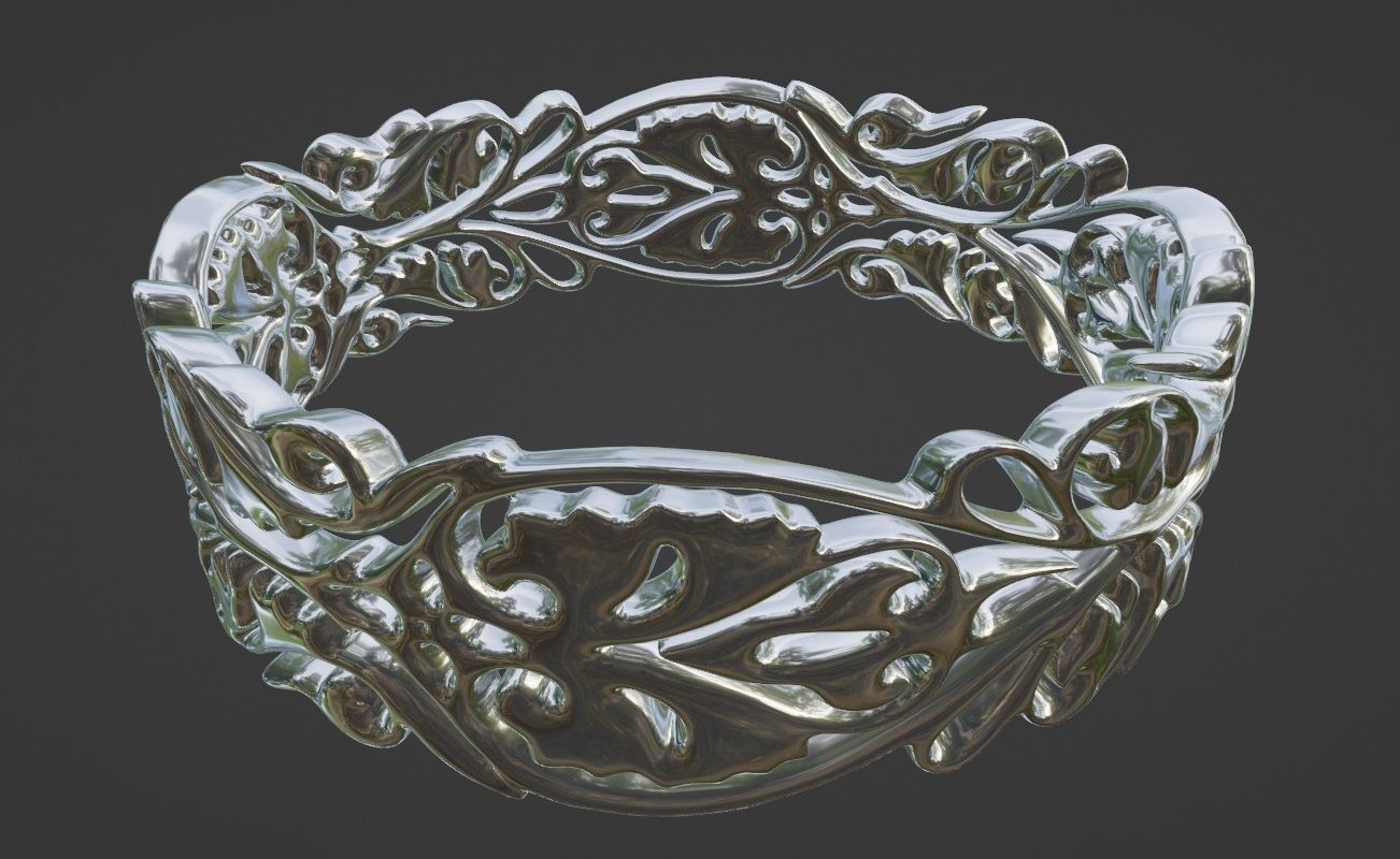 Rings with a pattern 3D print model_4