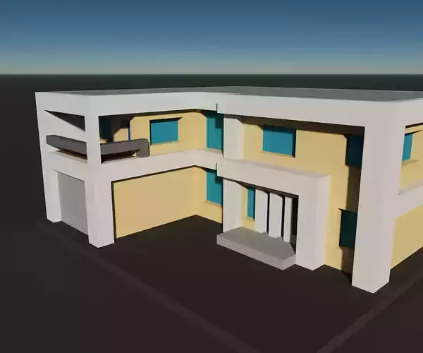 Voxel Modern House 3D Object 