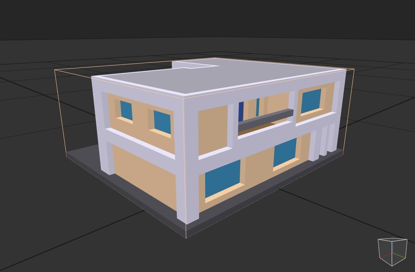 Voxel Modern House 3D Object  Low-poly 3D model_3