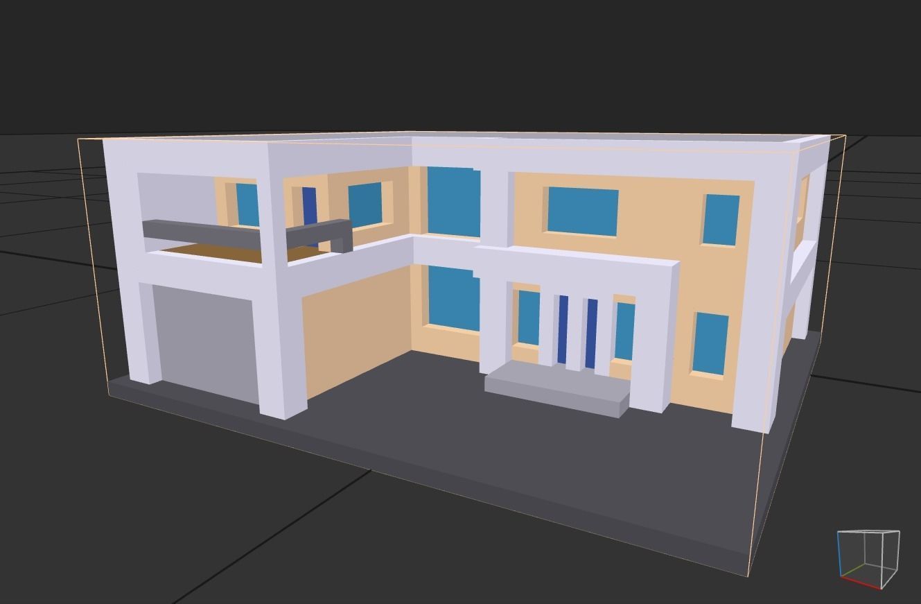 Voxel Modern House 3D Object  Low-poly 3D model_2