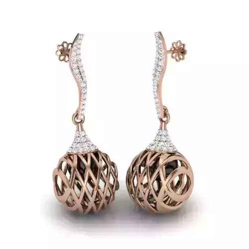 Women drops earrings 3dm render details