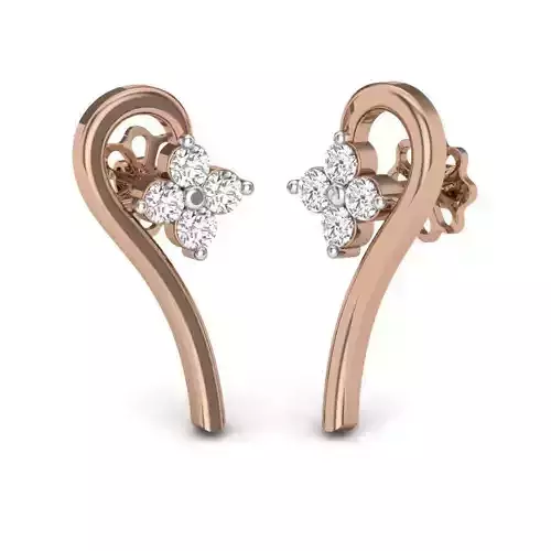 Women studs earrings 3dm render details