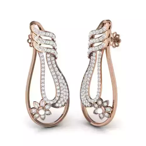 Women studs earrings 3dm render details