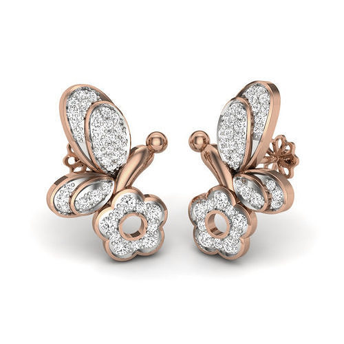 Women butterfly studs earrings 3dm render details 3D print model