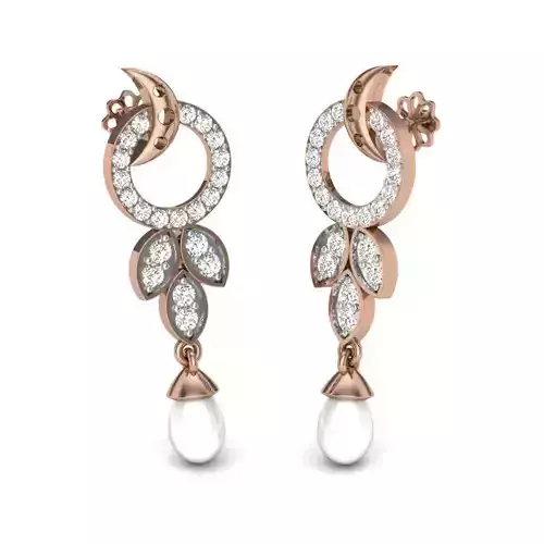 Women pearl earrings 3dm render details