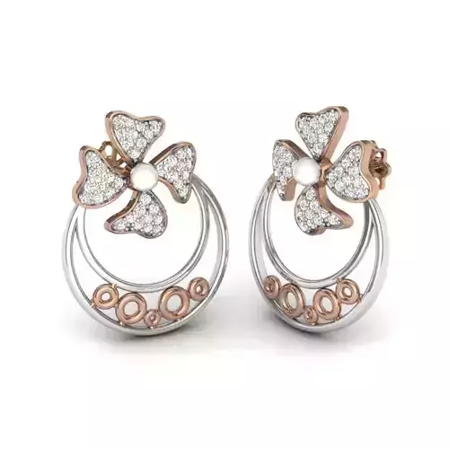 Women pearl studs earrings 3dm render details