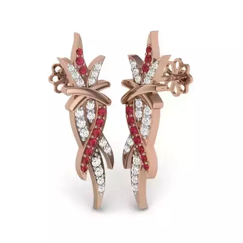 Women studs earrings 3dm render details