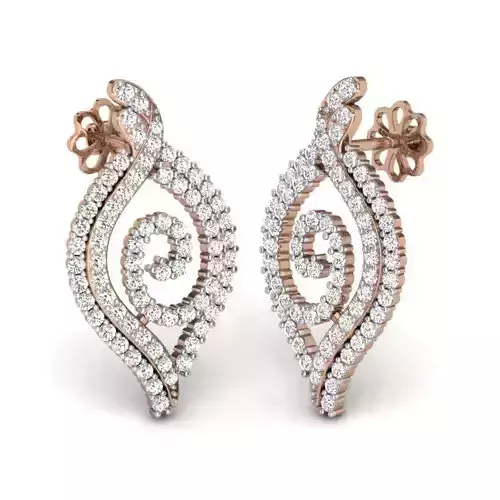 Women studs earrings 3dm render details