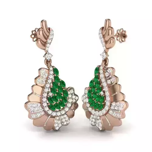 Women drops earrings 3dm render details