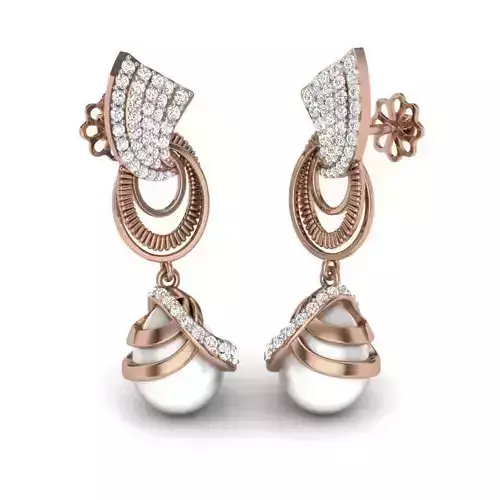 Women pearl earrings 3dm render details