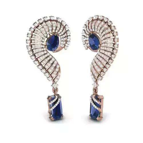 Women drops earrings 3dm render details
