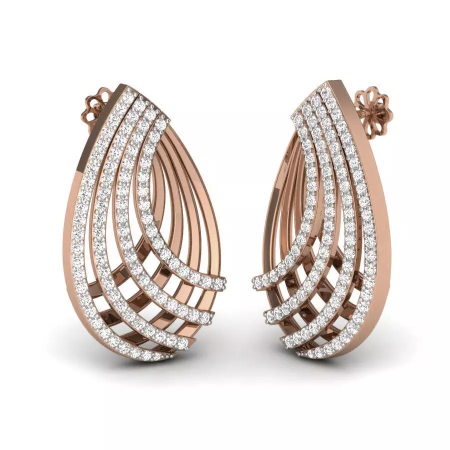 Women wire studs earrings 3dm render details 3D print model