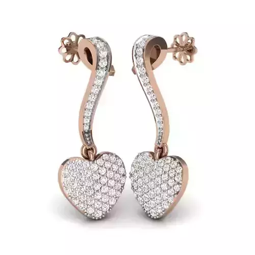  Love Valentine Heart earrings 3dm render details 3D print model