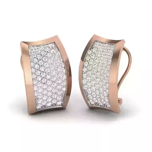 Women huggies earrings 3dm render details