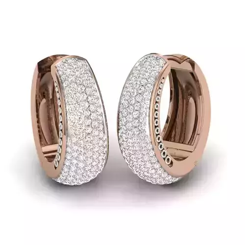 Women huggies earrings 3dm render details