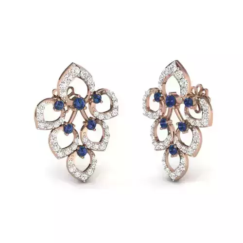 Women studs earrings 3dm render details