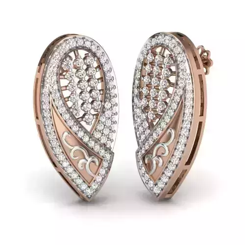 Women studs earrings 3dm render details