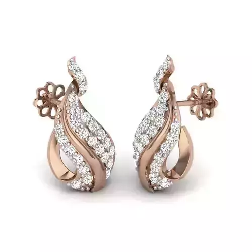 Women studs earrings 3dm render details