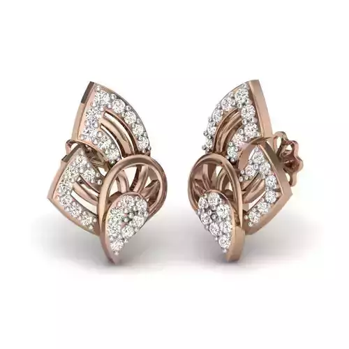 Women studs earrings 3dm render details