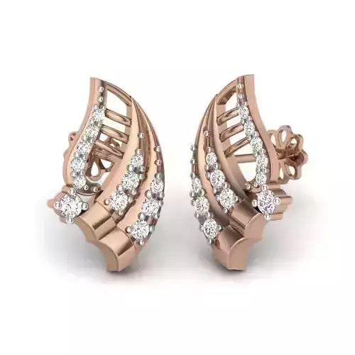 Women studs earrings 3dm render details