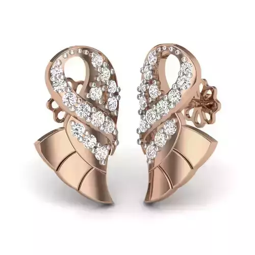 Women studs earrings 3dm render details