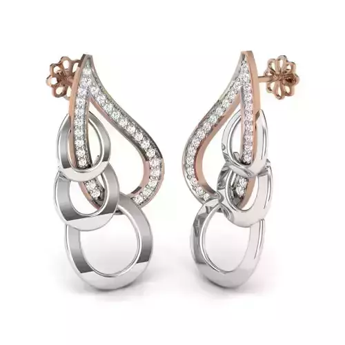 Women studs earrings 3dm render details