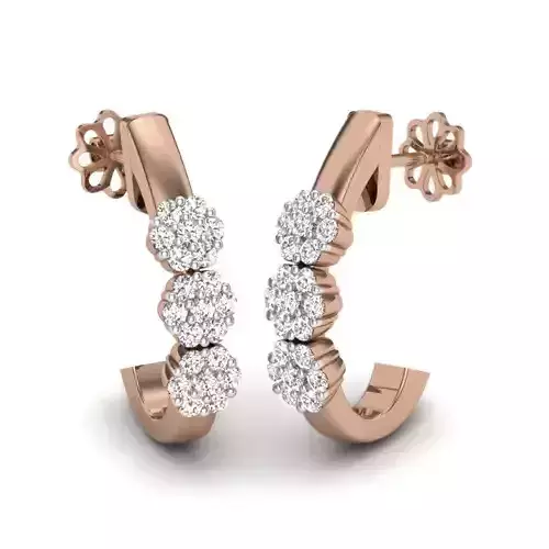 Women hoops earrings 3dm render details