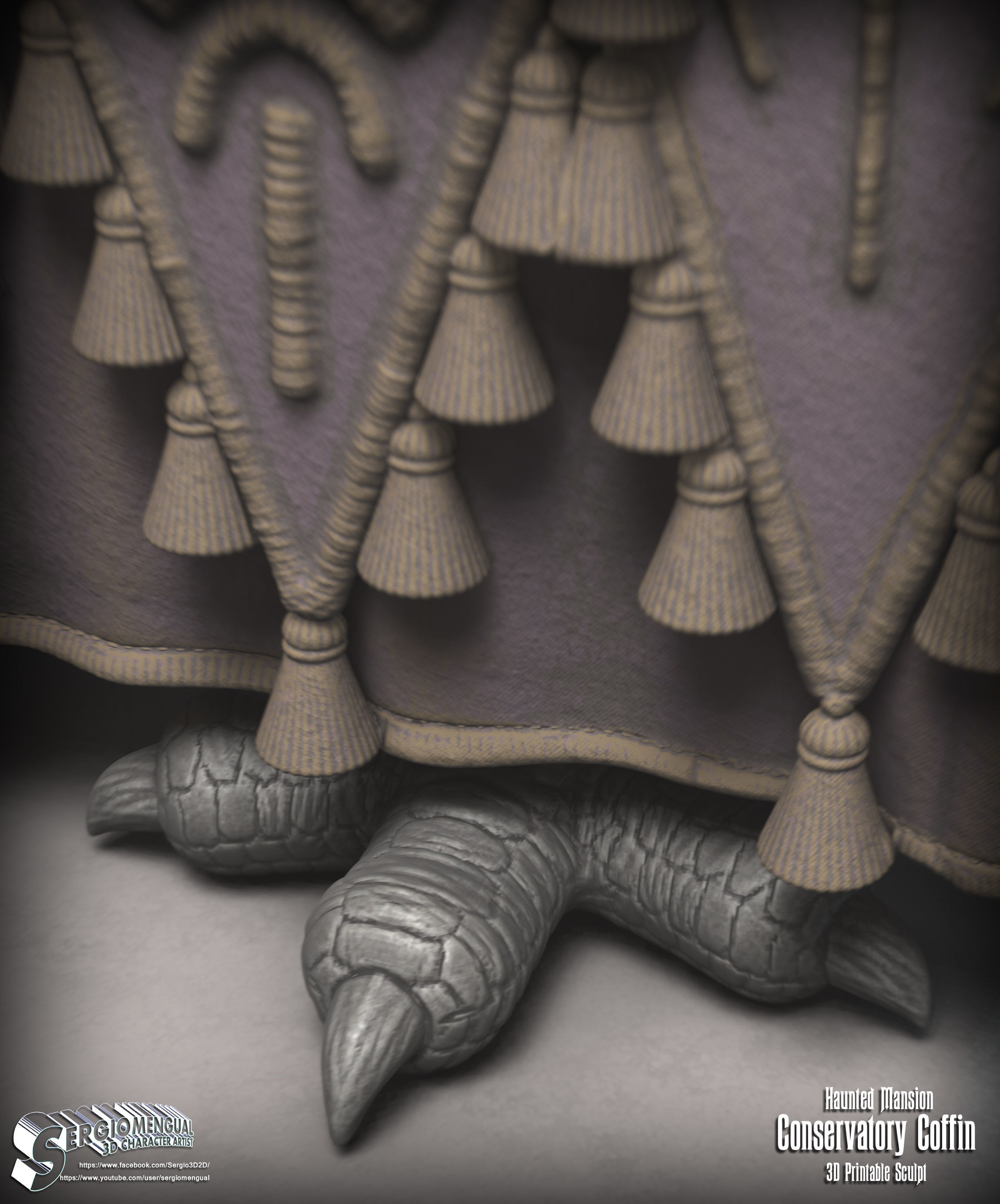 Haunted Mansion Conservatory Coffin 3D printable sculpture 3D print model_6