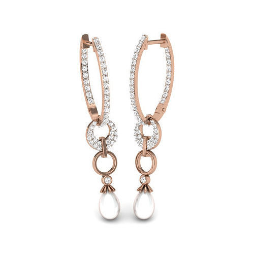 Women pearl huggies earrings 3dm render details 3D print model