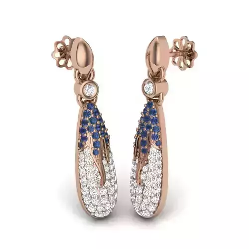 Women diamond earrings 3dm render details
