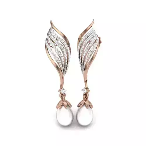 Women pearl earrings 3dm render details