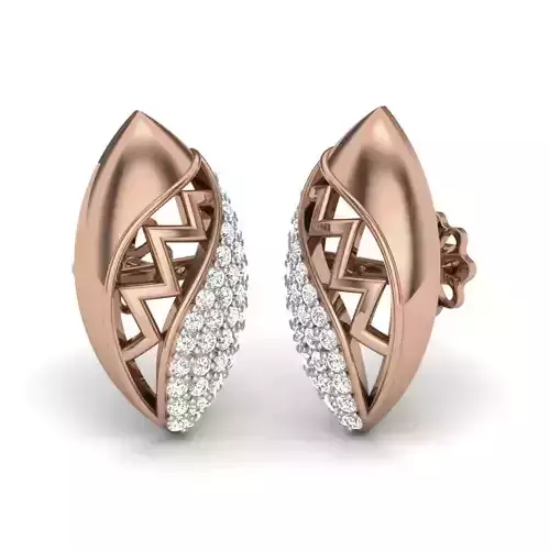 Women studs earrings 3dm render details