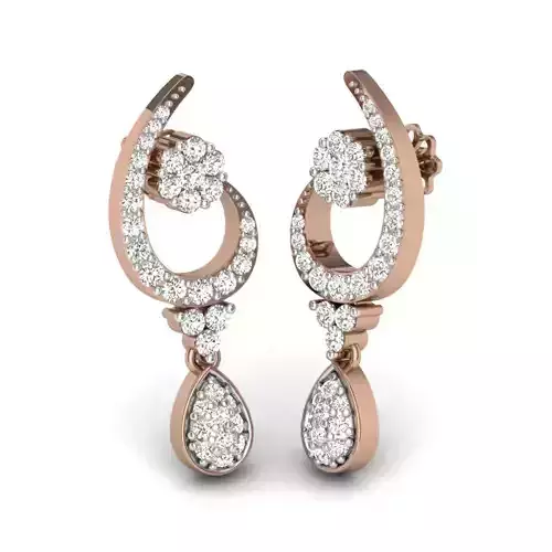 Women studs earrings 3dm render details