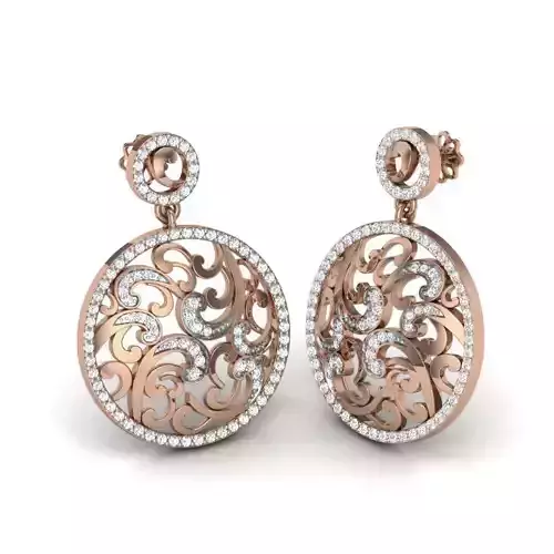 Women drops earrings 3dm render details