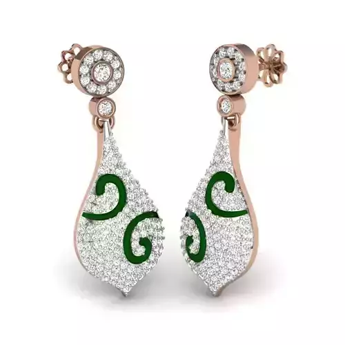 Women drops earrings 3dm render details