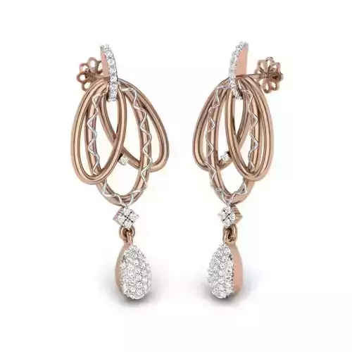 Women drops earrings 3dm render details