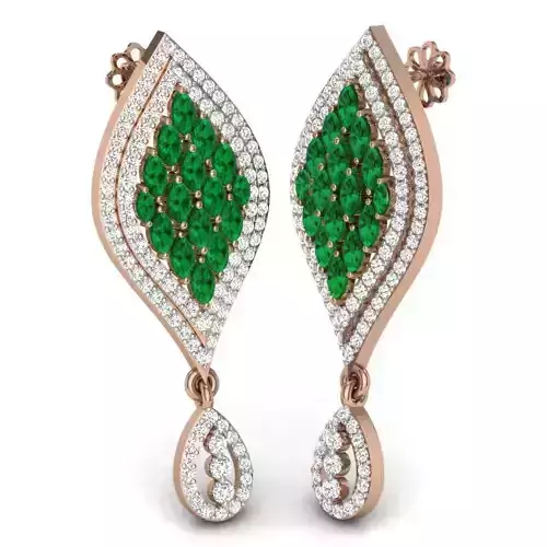 Women drops earrings 3dm render details