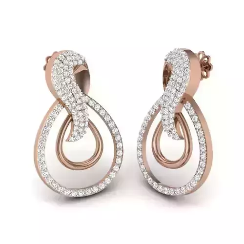 Women drops earrings 3dm render details