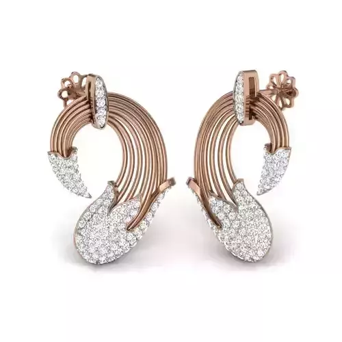 Women studs earrings 3dm render details