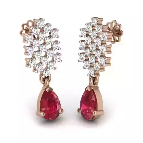 Women drops earrings 3dm render details