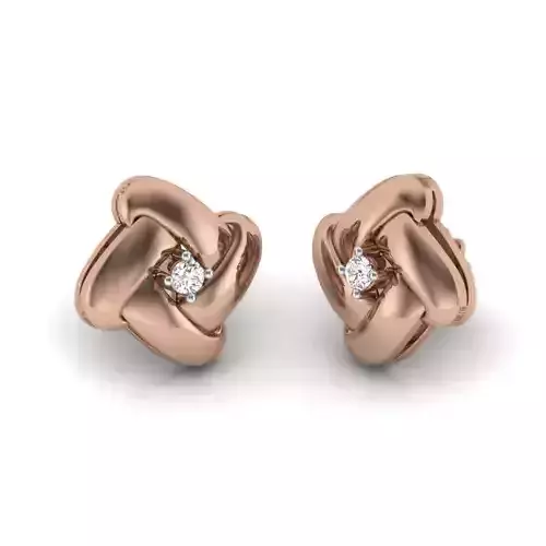 Women solitaire studs earrings 3dm render details